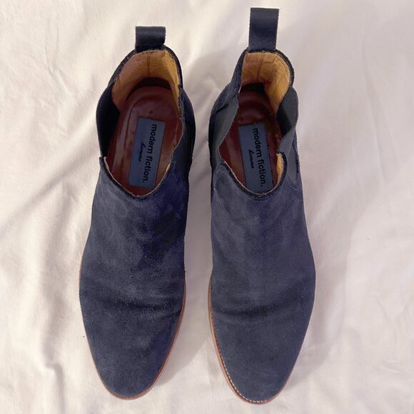 Navy Suede Boots main image 4